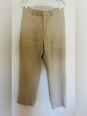 Lauren Ralph Lauren Women Beige Linen Pants Straight Leg Trouser 6